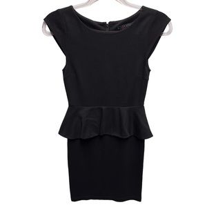 Alice+Olivia Employed Collection Peplum Sheath Mini Dress Neutral Y2K Old Money